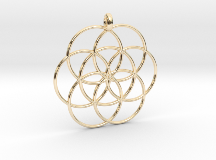 Flower of Life - Hollow Pendant 3d printed