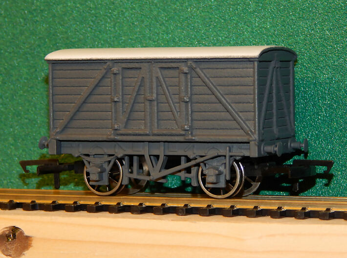 00 GWR Outside Framed 8T Goods Van Body 3d printed An example of the body fitted to a Dapol Chassis (later not supplied) after painting