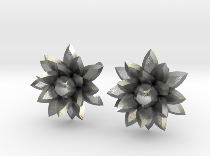 Silver crystal ear rings 3d printed