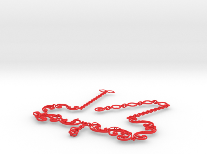 Floral Vine Necklace w/ Toggle Clasp in Nylon 3d printed 
