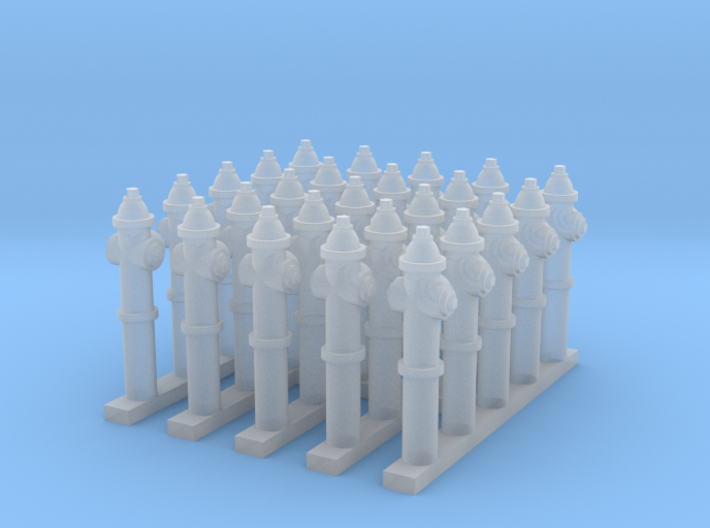 Fire Hydrant - set of 25 - 1:200scale 3d printed