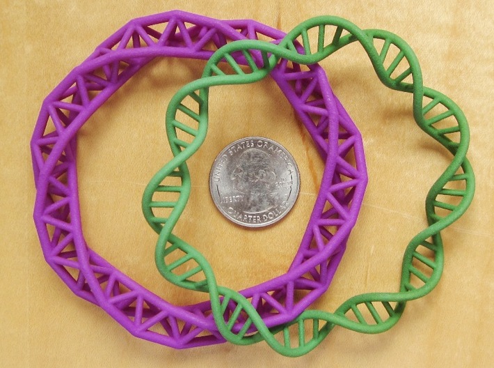 DNA Bracelet (63 mm) 3d printed Double and Triple Helix together