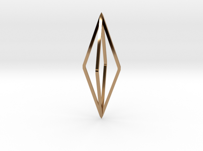 Minimalistic octahedron pendant 3d printed