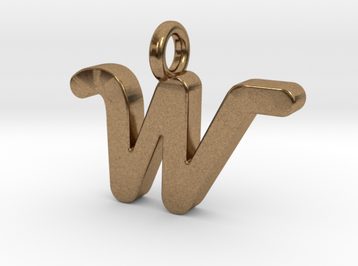 W - Pendant 2mm thk. 3d printed