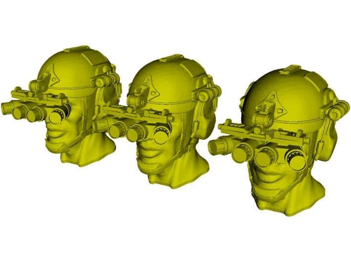 1/16 scale SOCOM operator B helmet &amp; heads x 3 3d printed