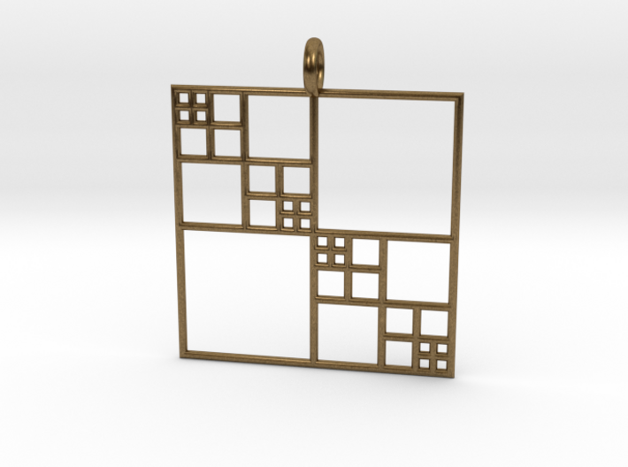 Fractal Squares - Pendant 3d printed