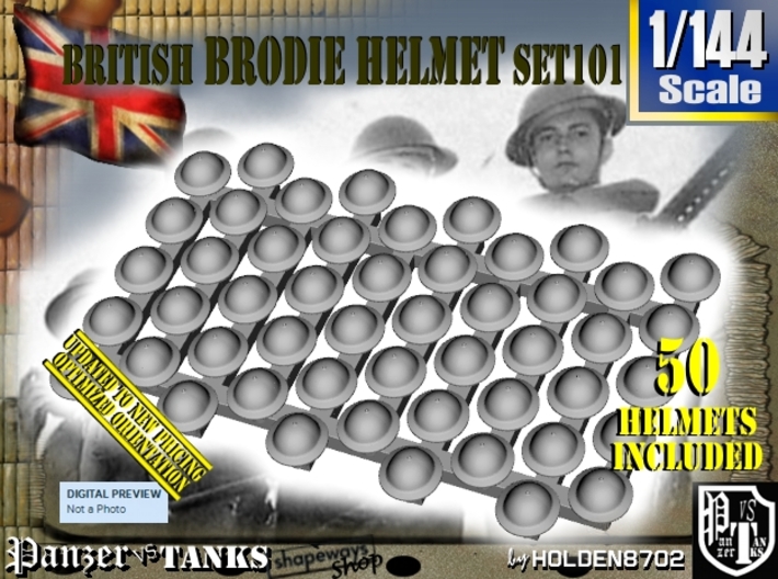 1/144 Brodie Helmet Set101 3d printed