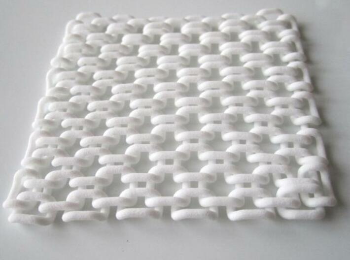 Square Fabric v1 3d printed In White Strong and Flexible