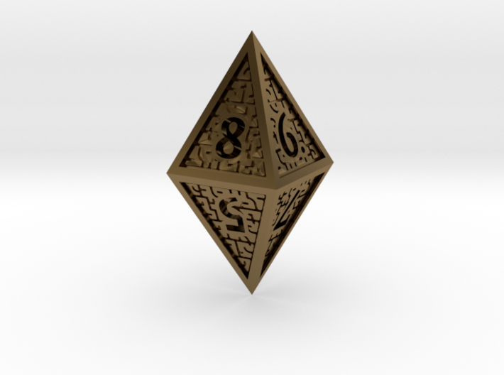 Hedron D8 Closed (Hollow), balanced gaming die 3d printed