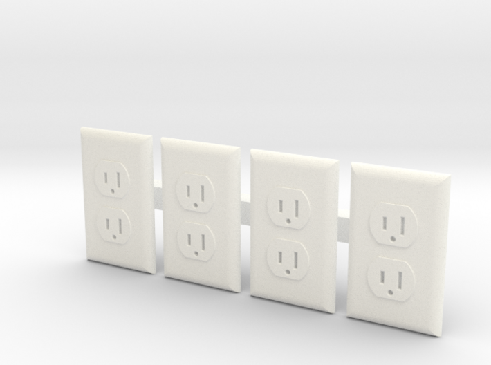 Electrical Outlet Faces; 1/6 Scale - Qty 4 3d printed