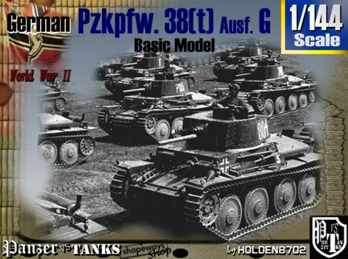 1-144 Basic PzKpfw 38t Ausf G 3d printed 
