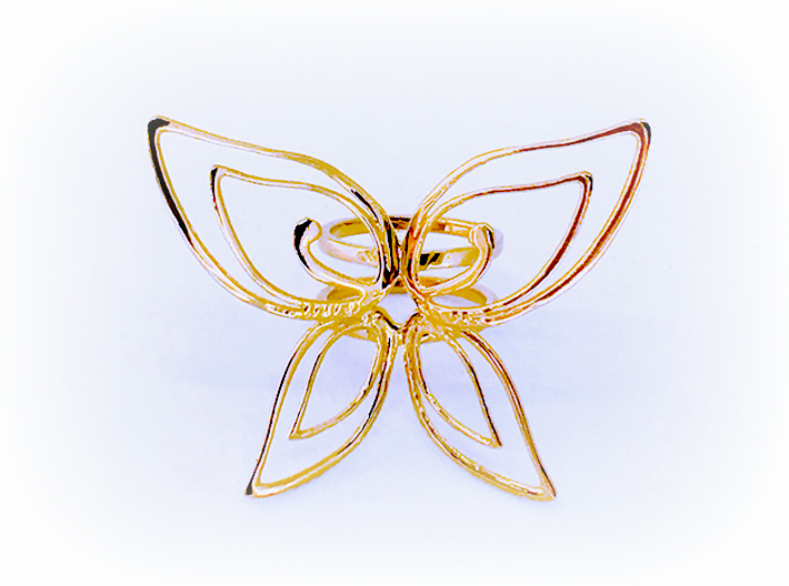 Butterfly double ring -Anello Farfalla 3d printed 