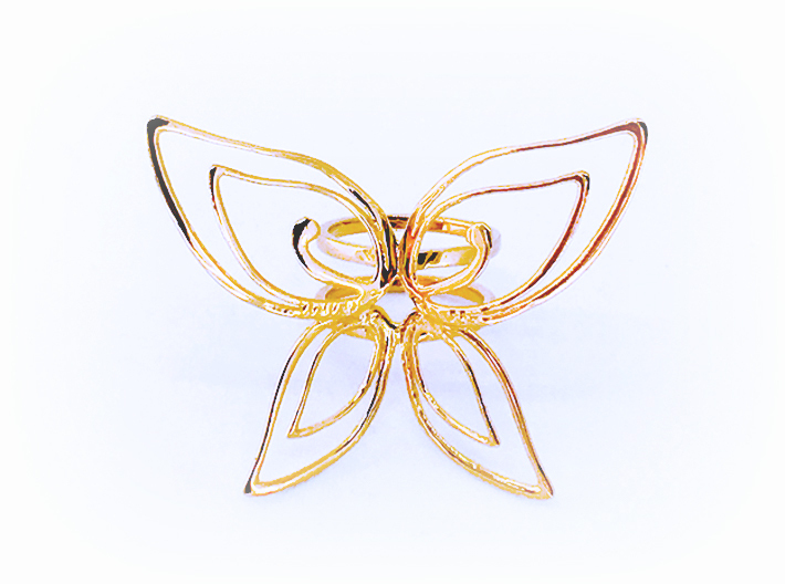 Butterfly double ring -Anello Farfalla 3d printed