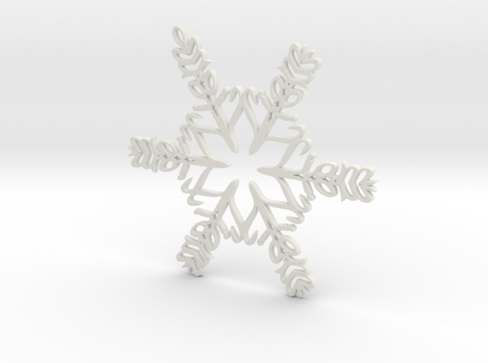 Liam snowflake ornament 3d printed 