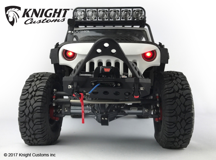 AJ40011 Halo Light Bucket Set 3d printed Shown fitted to the the Knight Customs Skull Face grill &amp; Axial JK (sold separately) 
