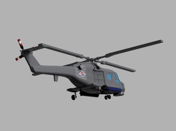 1/2000 Korean Navy aircraft set No.1 3d printed Super Lynx Mk.99.Computer software render.The actual model is not full color. Not exactly same for 1/2000 model.