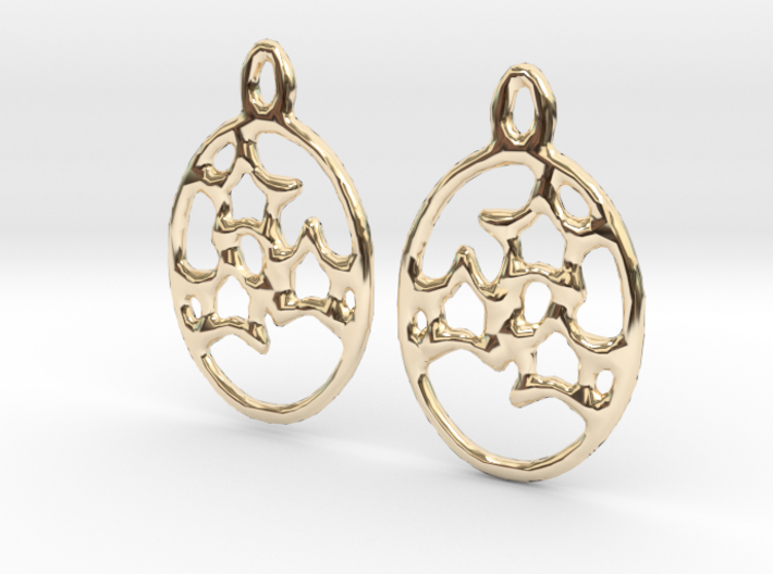 Oval 3 Star Earrings (pair) 3d printed