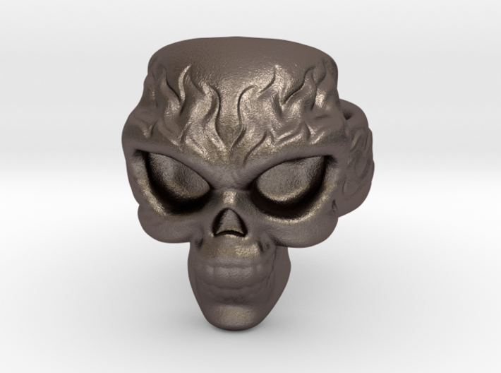 Elemental Skull Ring 'Fire' 3d printed