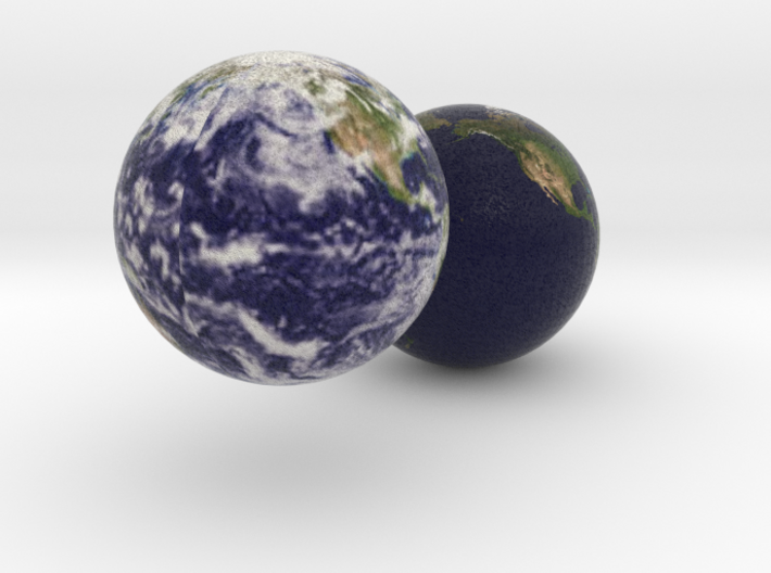 Two Earths 3d printed