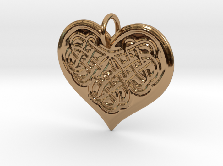 Celtic Shamrock Heart Pendant 3d printed