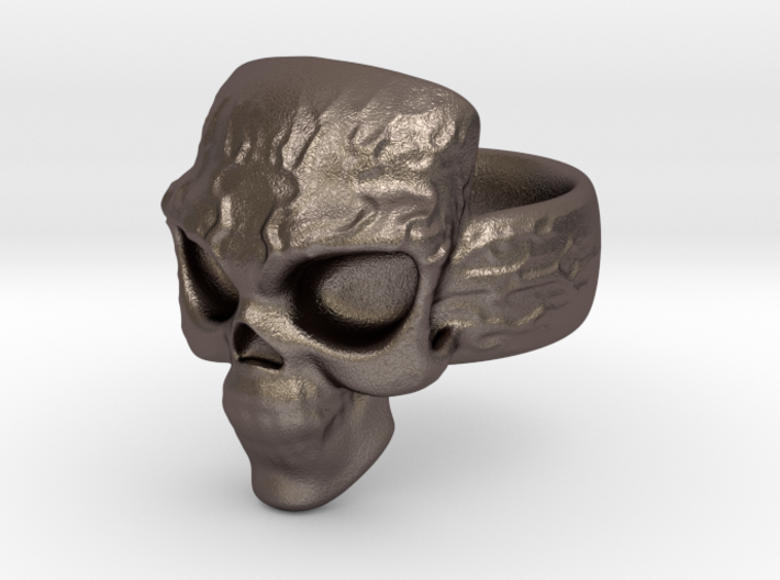 Elemental Skull Ring 'Lightning' 3d printed