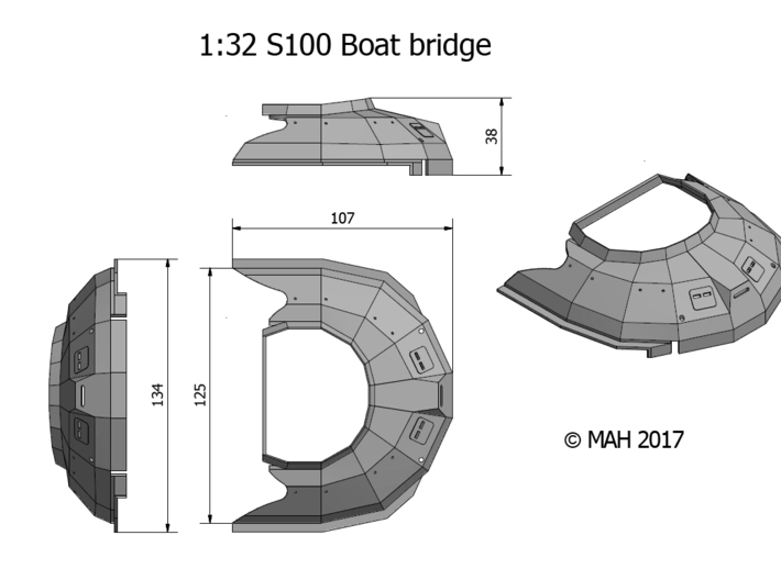 S100 Schnellboot Bridge 1/32 3d printed 