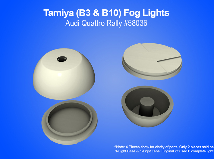 Tamiya RC Fog Lights for Audi Quattro Rally - 1 Li 3d printed 