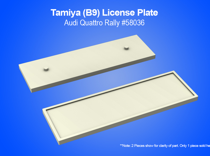 Tamiya RC License Plate for Audi Quattro Rally 3d printed 
