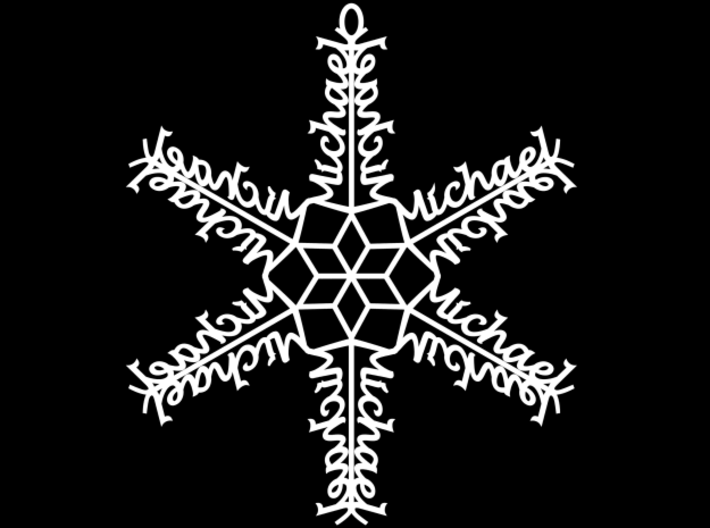 Michael snowflake ornament 3d printed