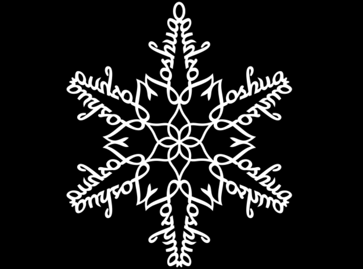 Joshua snowflake ornament 3d printed