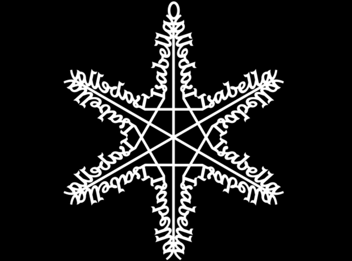 Isabella snowflake ornament 3d printed