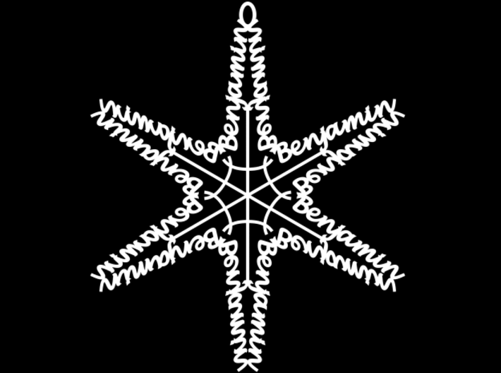 Benjamin snowflake ornament 3d printed