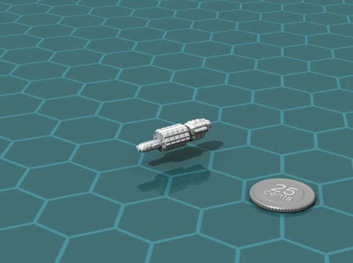 Eltanni_Arsenal_Ship 3d printed Render of the model, with a virtual quarter for scale.