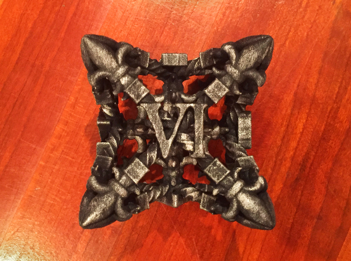 Wrought Iron D6 3d printed Large Black Plastic - Painted