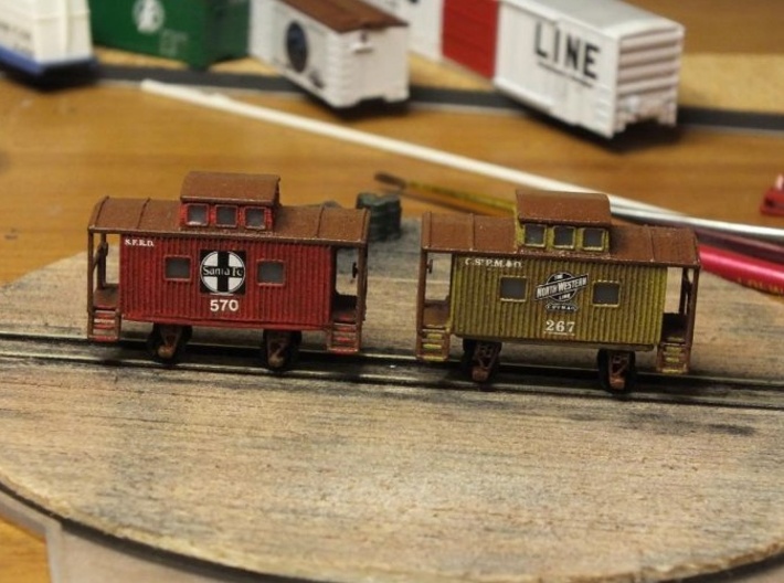 Bobber Caboose - Zscale 3d printed Floor added, Painting and Photo by  John Kellet