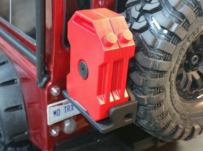 TRX-4, Rear Mounting Rack - Tire, Gas Cans, & Jack 3d printed 