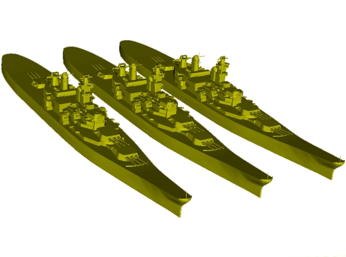 1/3000 scale USS Iowa BB-61 battleships x 3 3d printed