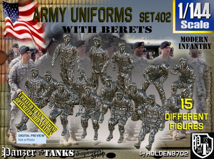 1/144 Modern Uniforms Berets Set402 3d printed