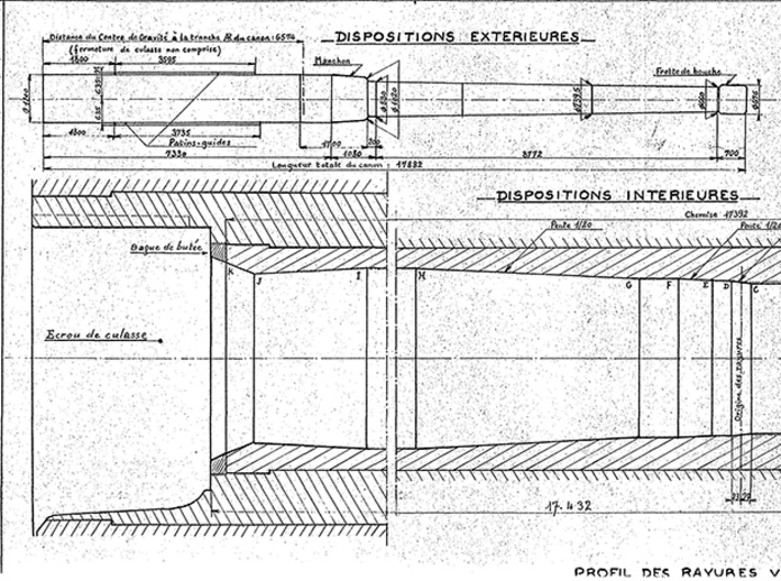 1/350 Richelieu 380 mm/45 (14.96") Guns 1940 3d printed Builders Plans