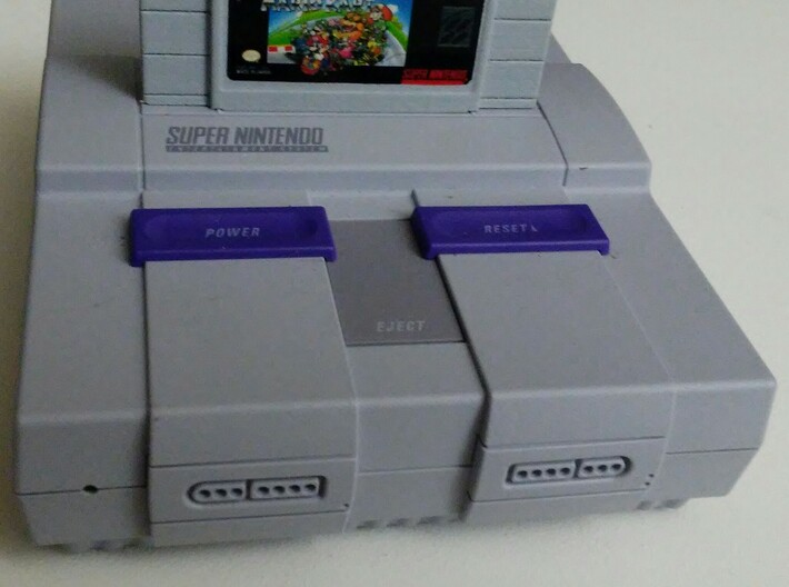 Hollow SNES classic mini cartridge 3d printed Finished cartridge. Painted with label