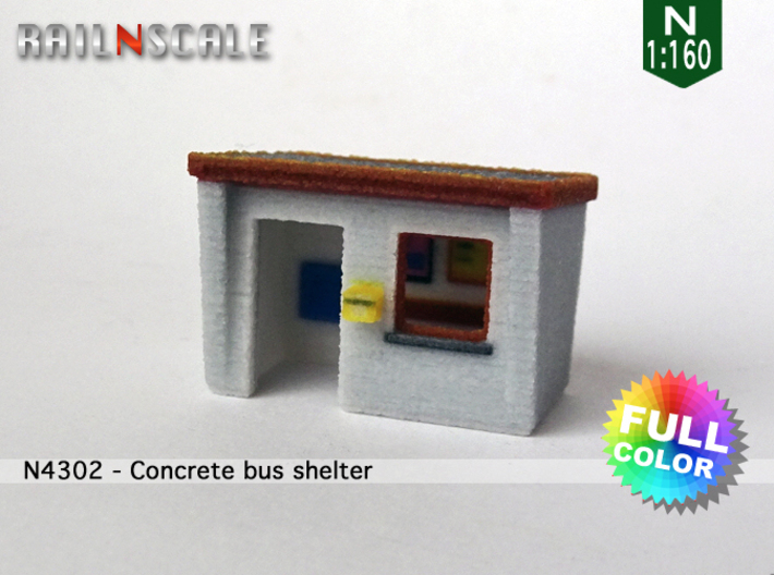 Concrete bus shelter (N 1:160) 3d printed