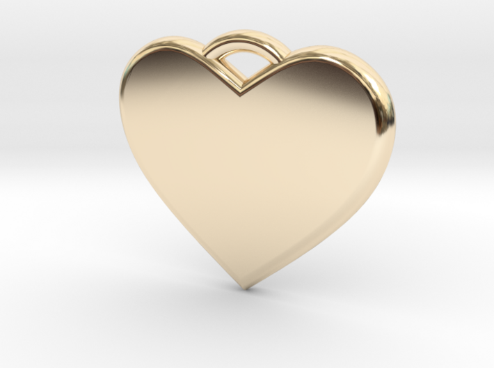Text Engravable Heart Pendant 3 - Single Line 3d printed
