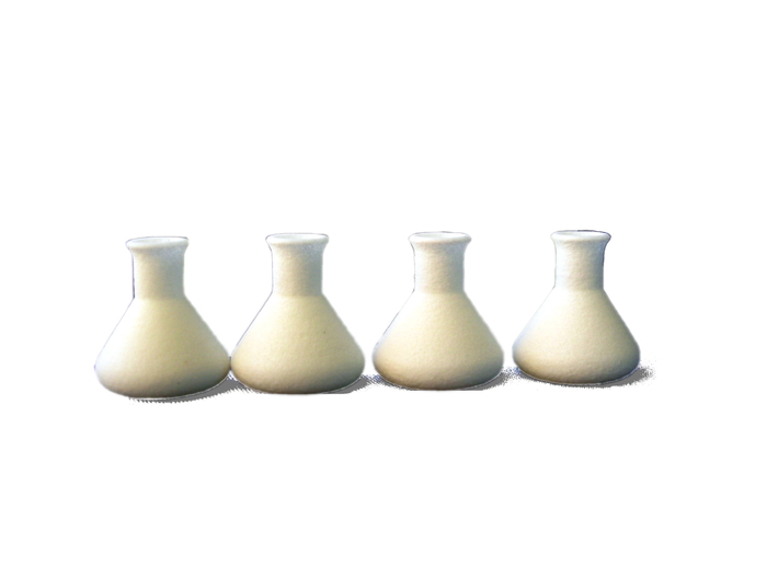 Erlenmeyer Flask 3d printed 4 Erlenmeyer Flasks Printed in Polished White Strong & Flexible