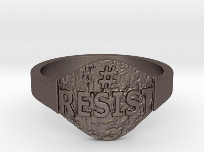 Resist Hashtag Ring 3d printed