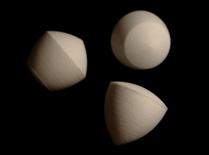 Constant Width Volumes 3d printed The printed and assembled product in white strong &amp; flexible.