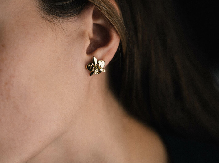 Petite Orchid Earrings 3d printed 