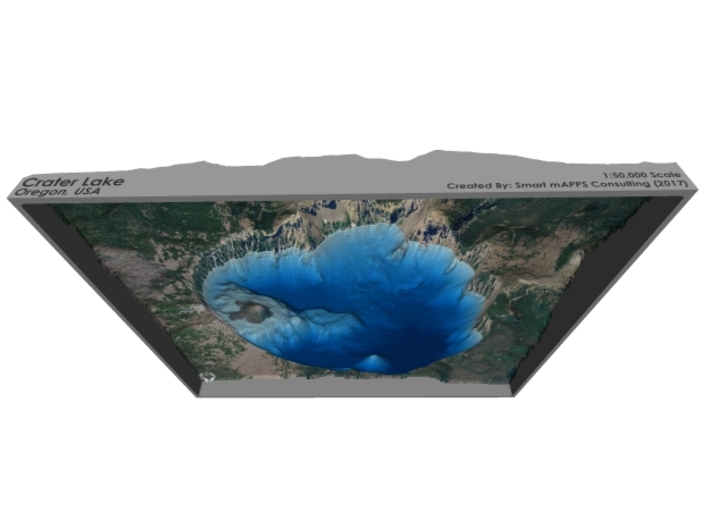 Crater Lake Bathymetry Map 3d printed 