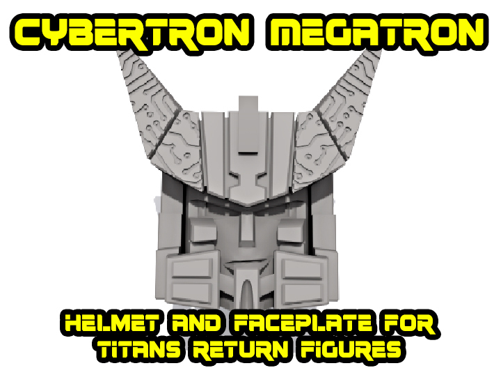 Cybertron Megatron Face & Helmet, Large 3d printed Render of the kit, combined