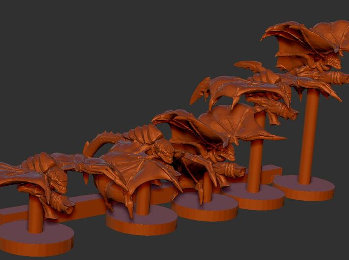 Alien Bug Bats (for 8mm scale) 3d printed 