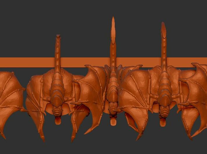 Alien Bug Bats (for 8mm scale) 3d printed 